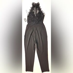 Express Black Lace Halter Jumpsuit | Elegant Evening One-Piece | XS | NWT